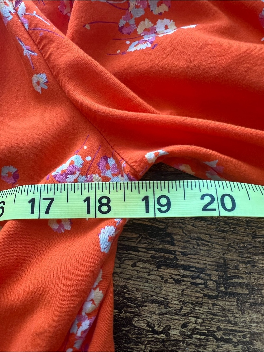 a.n.a Coral Orange Floral Wide Leg Jumpsuit Smocked Waist Boho - Picture 5 of 8